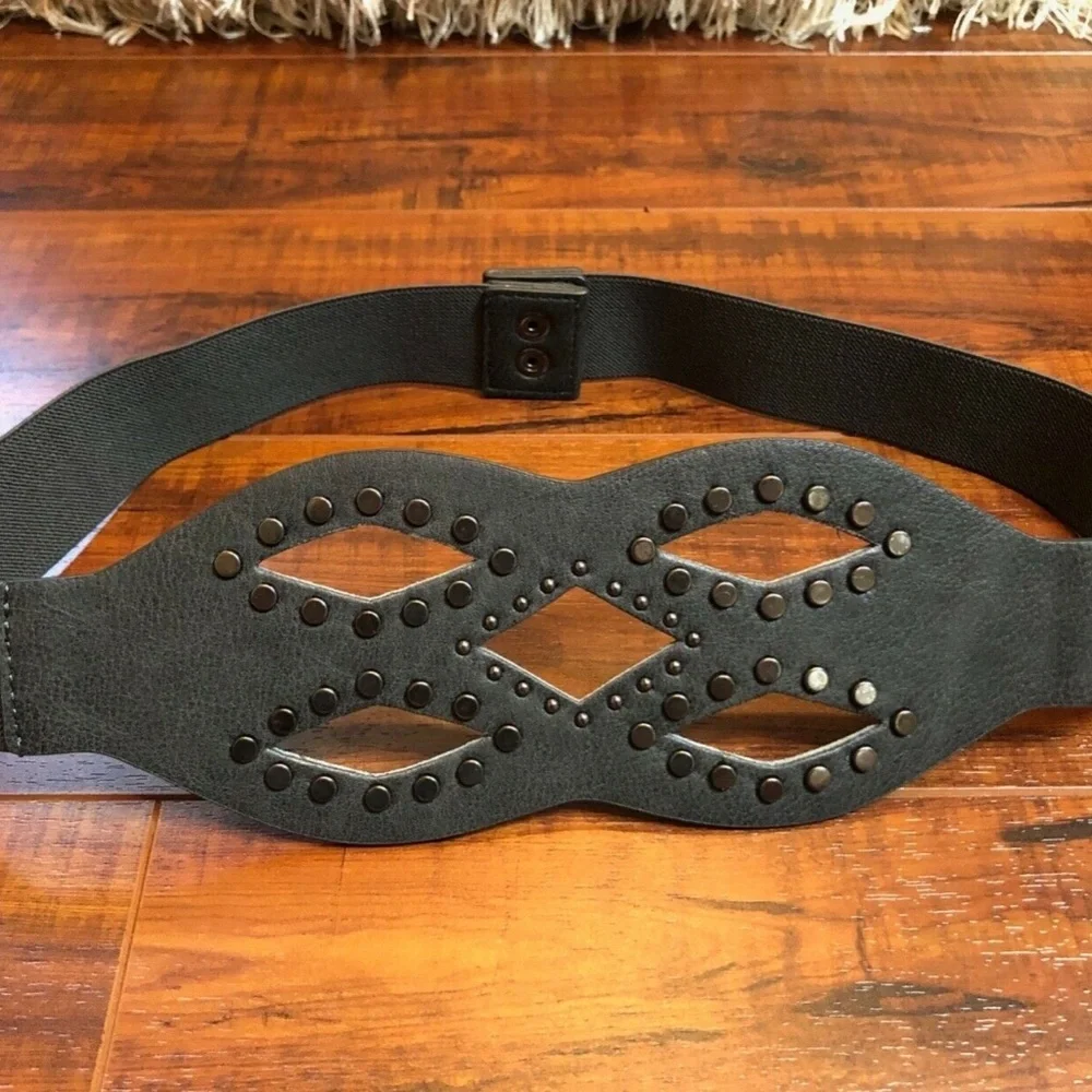 Brown Nickel Studded Bohemian Belt